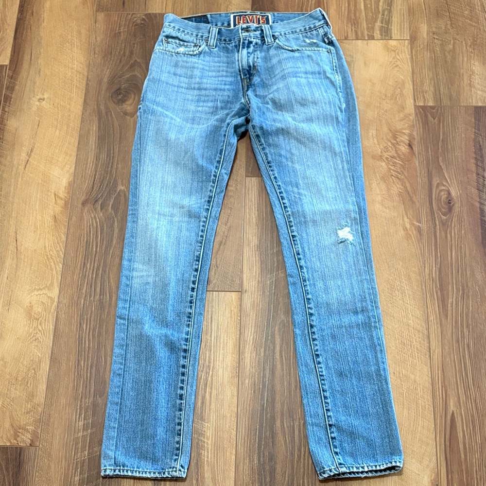 Levi’s 511 skinny 100% cotton distressed light wash jeans